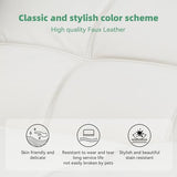 Opoiar 71" L Covertible Futon Sofa Bed,Faux Leather Futon Couch, Memory Foam Modern Loveseat Sleeper, Small Splitback Sofa Couches for Living Room,RV,Home Office,Apartment,White Opoiar
