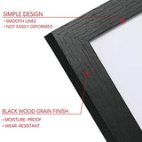 PEALSN 8x10 Picture Frame Set of 6, Display Picture 5x7 with Mat or 8x10 Without Mat, Black Woodgrain PEALSN