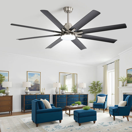 Ceiling Fan With Dimmable LED Light, 8 Blades, Reversible DC Motor, Remote Control HouseOfZazla