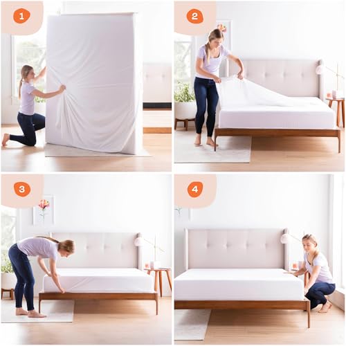 Linenspa Zippered Mattress Encasement – Twin Size Waterproof Mattress Protector – Quiet Cover & Complete protection – Dorm Room Essentials, White Linenspa