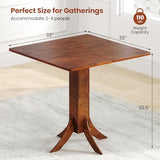 Giantex Square Dining Table for 2-4 People, 33-Inch Kitchen Table with Rubber Wooden Legs & Frame, Farmhouse Dinner Table for Dinette, Dining Room, Restaurant, Small Spaces, Walnut Giantex