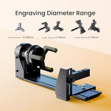 Longer Chuck Rotary Roller is ideal for engraving cylindrical, wine glass, and irregular objects. Y-axis 360° rotation, compatible with Ray5, Ray5 Mini, B1, and most other frame-style laser engravers. Longer
