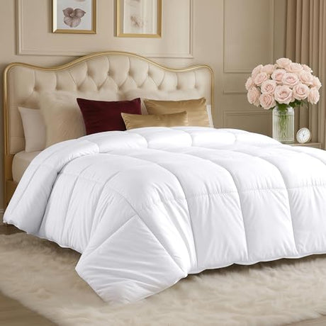 Utopia Bedding Comforters Full Size, All Season Duvet Insert, Down Alternative Box Stitched Bed Comforter with Corner Tabs, Machine Washable (White) Utopia Bedding