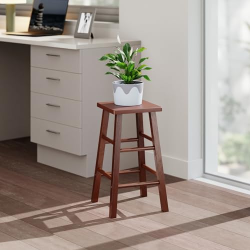 Winsome Carrick Counter Stool, 24In Height, Solid Wood, Walnut Finish Winsome
