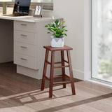 Winsome Carrick Counter Stool, 24In Height, Solid Wood, Walnut Finish Winsome