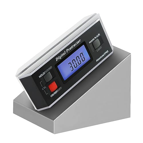 Digital Angle Finder Magnetic Protractor Inclinometer Angle Level Meter Angle Finder Tool Digital Protractor Bevel Gauge for Woodworking,Table Saw,Construction V-Groove 0~360 degree with Backlight Gain Express