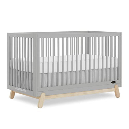 Dream On Me Hygge 5-in-1 Convertible Crib in Pebble Grey Oak, JPMA & Greenguard Gold Certified, Made of Sustainable Pinewood, Easy to Clean, Safe Wooden Nursery Furniture - WoodArtSupply