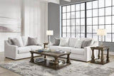 Signature Design by Ashley Maitelynn Contemporary Loveseat with Accent Pillows, Reversible Cushions and Sloped Arms, Light Gray Signature Design by Ashley