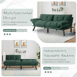 Convertible Velvet Futon Sofa Bed, Comfy 72" L Sleeper Couch with Thicker Cushion, Upholstered Modern Reclining Loveseat Folding Sofa for Small Living Room, Dorm, Apartment, Office, Emerald Antetek