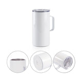 PYD Life 4 PCS Sublimation Blank Tumbler 20 OZ White Mugs with Handle,Stainless Steel Coffee Travel Mug with Sliding Lid for Cricut Mug Press Machine PYD Life