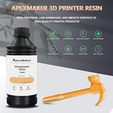ApexMaker 3D Printer Engineer Resin 395-405nm High Hardness Photopolymer Resin, Used for 3D Printing of Functional Gadgets and Models for 4K 8K LCD/DLP 3D Printer(Engineer Orange,1000g)