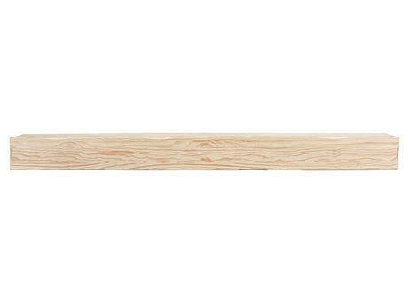48 Inch Floating Fireplace Mantel Wood Shelf In Unfinished Rustic - Breckenridge From Mantels Direct | With Corbel Bracket Arches | Wooden Rustic Wall Shelf Perfect for Electric Fireplaces and Décor MANTELSDIRECT