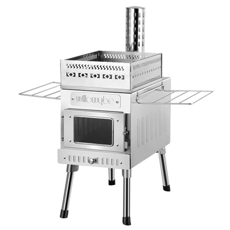 WillowyBe Outdoor Sauna Hot Tent Stove, Rocket Stove Heater, Portable Camping Wood Stove for Dry Sauna, Cooking for Husband and Friends WILLOWYBE