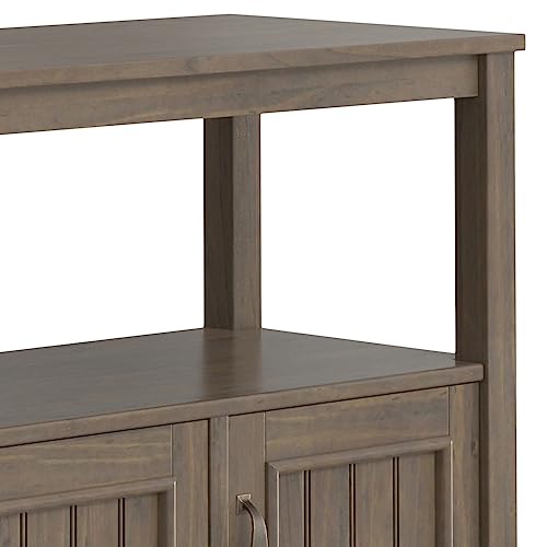 SIMPLIHOME Lev SOLID WOOD 48 Inch Wide Contemporary Console Table in Smoky Brown, for The Living Room, Entryway and Bedroom SIMPLIHOME