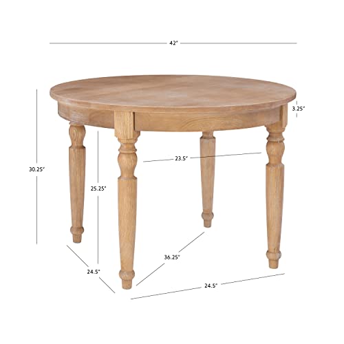 Linon Table, Light Natural Brown, 42 x 42 x 30 - WoodArtSupply