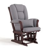 Storkcraft Tuscany Custom Glider and Ottoman with Free Lumbar Pillow (Espresso/Slate Gray Swirl) - Cleanable Upholstered Comfort Rocking Nursery Chair with Ottoman Storkcraft