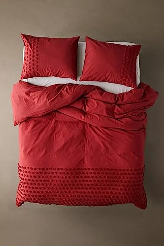 INDACORIFY Bohemian Tufted Duvet Cover 100% Cotton Comforter Quilt Cover with 2 Pillowcase, Bedding Set Coverlet Boho Bedspread (Single 56 X 84 Inches) INDACORIFY