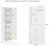 Crosley Furniture Savannah Traditional Corner Pantry Storage Cabinet with Shelves, Kitchen, Dining, Laundry, White Crosley Furniture