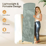 JOSTYLE Folding Privacy Room Divider, 4 Panel Screen Divider 6 ft. Tall Freestanding Extra Wide Rattan Room Partition Wall Separation Dividers, Grey JOSTYLE