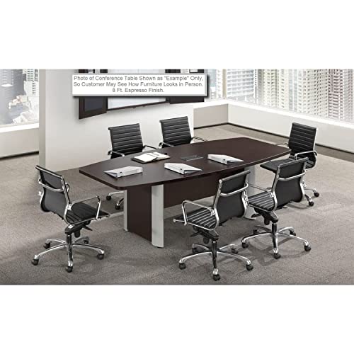 Saranya 18 Shop Natural Aspen 12 FT Modern Executive Boat Shaped Conference Table Hide Wires Inside Metal Legs Grommets Racetrack White 2 Power Data Modules Boardroom Meeting Room Desk Office - WoodArtSupply