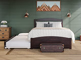 AFI, Warren Full Platform Bed with Matching Footboard & Twin Trundle, Espresso AFI
