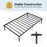Allewie Twin Bed Frame, 14 inch Metal Platform Beds with Storage Space, No Box Spring Needed and Easy Assembly, Black Allewie