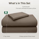 California Design Den Twin XL Sheet Set, 600 Thread Count Sateen, 100% Cotton Deep Pocket Sheets, Soft Sheet Set, Bedding (Mushroom - Taupe Brown) California Design Den