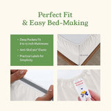 California Design Den Sheets Queen Size Bed Set - Soft 100% Organic Sheets with Deep Pockets, Crisp Percale, Breathable and Durable Bedding Set - True Ivory California Design Den
