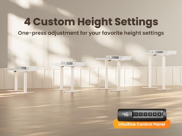 ErGear Electric Standing Desk with Drawers, 55″ x 28″ Gaming Desk with Monitor Stand, C-Clamp Mount Compatible, Home Office Height-Adjustable Desk with Storage Shelf, 4 Preset Heights, White, EGESD37W ErGear