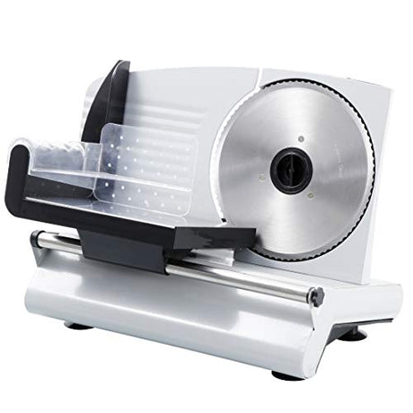 ZENY Professional Stainless Steel Electric Meat Slicer Food & Vegetable Cutter with Removable 7.5" Blade - Adjustable Knob for Thickness - Anti Slip Rubber Feet - Sliver (7.5") ZENY