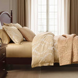 Martha Stewart - Queen Duvet Cover Set, Soft Cotton Blend Jacquard Bedding for Year Round, 3 Piece Bed Set with Matching Pillowcases (Vintage Damask Beige) Martha Stewart