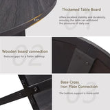 JIJIWANG 47.3" Round Dining Set with 4 Upholstered Dining Chairs, Modern Dining Table Set for 4, 5-Piece Round Dining Table Set for Living Room, Kitchen, Antique Black & Beige JIJIWANG