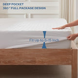 BEDLORE 2 Pack Waterproof Mattress Protector, Full Size Mattress Pad with Deep Pocket Fitted Up to 6-15 inches, Soft Noiseless Single Bed Mattress Cover for Bedroom, Dorm Room (White) BEDLORE
