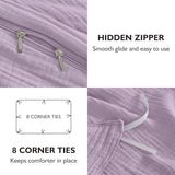 EMME Muslin Cotton Duvet Cover Set Lavender Queen Size Linen Like Soft Breathable Lightweight Summer Comforter Cover Set with Zipper Closure (Lavender, Queen, 90"x90") EMME