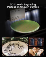 xTool S1 Laser Engraver with Rotary, Engraving on Tumbler, 20W Laser Etching, Cut 10mm Wood, Beginner-Friendly for Jewelry and Gift Making with Metal, Wood, Acrylic, Leather xTool