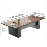 8FT Conference Table for 8–10 People, 1.65" Thick Top Boardroom Meeting Table with Cable Management Grommet, Modern Walnut Office Conference Room Table SNKBOAT