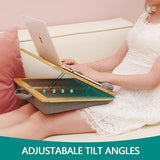 Laptop Desk, Angle Adjustable Lap Desk with Cushion, COIWAI Laptop Stand with Tablet Phone Holder, Portable Table Bed Tray, Bamboo Lapdesk for Laptop, Home Office Couch Notebook Book Bamboo COIWAI