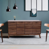 Flash Furniture Hatfield Engineered Wood TV Stand for up to 64" TVs, Media Console/TV Cabinet with Adjustable Shelf and Soft Close Doors, Dark Walnut Flash Furniture