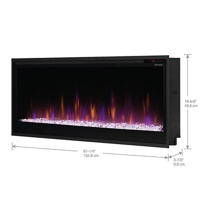 Dimplex 60 Inch Slim Built-in Linear Electric Fireplace | Shallow 4-Inch Depth with Multi-Fire Color Technology, Remote and Acrylic Crystal Ember Bed Included - Sits Flush in Most Home Frames