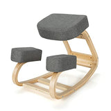 Giantex Kneeling Chair, Wood Posture Chair, Max Load 330 Lbs, Rocking Knee Chair with Soft Cushion, Natural Relief for Back, Shoulder or Neck Pain, Ergonomic Kneeling Chair for Office Home Giantex