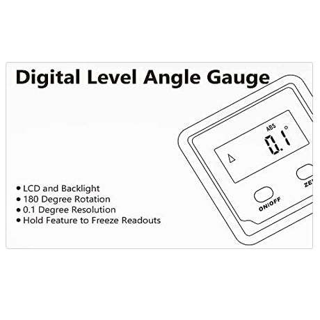 Lytool Digital Angle Finder, Angle Gauge Electronic Level Tool with Bubble Level and Magnetic Base, Digital Inclinometer Angle Measuring Tool for Woodworking, Construction and Machinery Lytool