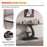 Contemporary Accent Table, Modern Entryway Table with Sintered Stone Top, Decorative Hallway Console Tables with Wrought Iron Frame, Double-Layer Storage, for Living Room(White,59in) HDZNDH