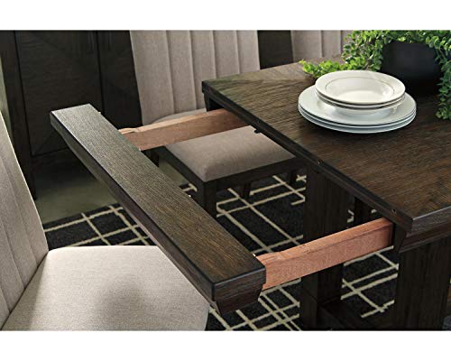 Signature Design by Ashley Dellbeck Casual Rectangular Dining Extension Table, Seats up to 8, Dark Brown Signature Design by Ashley