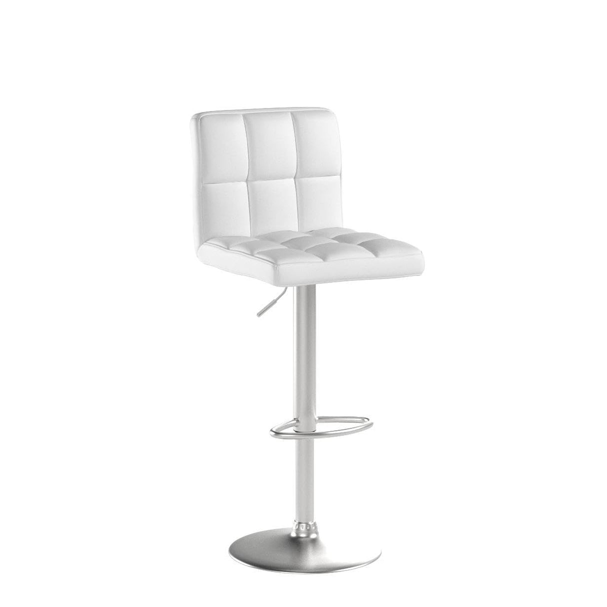 Yaheetech Bar Stools Set of 2, PU Leather Adjustable Swivel Barstools, Armless Hydraulic Kitchen Counter Bar Stool, Kitchen Island Chairs Set of 2, White Yaheetech