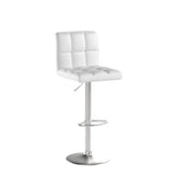 Yaheetech Bar Stools Set of 2, PU Leather Adjustable Swivel Barstools, Armless Hydraulic Kitchen Counter Bar Stool, Kitchen Island Chairs Set of 2, White Yaheetech