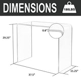 NEJHC Acrylic Console Table, 37.5” L Thick Modern Entryway Table for Hallway, Living Room, Clear Acrylic Desk, 37.5” W x 29.25” H x 15.25” D, 220LBS Weight Capacity NEJHC