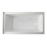 Aqua Eden VTAP6032R22C 60-Inch Anti-Skid Acrylic 3-Wall Alcove Tub with Right Hand Drain Hole, White Kingston Brass