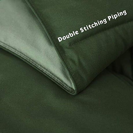 HIG 3pc Green Twin/Twin XL Comforter Set - All Season Reversible Down Alternative Bedding Comforter - Quilted Duvet Insert with Corner Tabs - Box Stitched Blanket - Breathable, Soft, Fluffy HIG