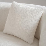 Acanva Modern Curved Sectional Living Room Couch, Minimalist Comfy Boucle Fabric Modular Sofa for Apartment, Home Office, Left Hand Facing, White Acanva