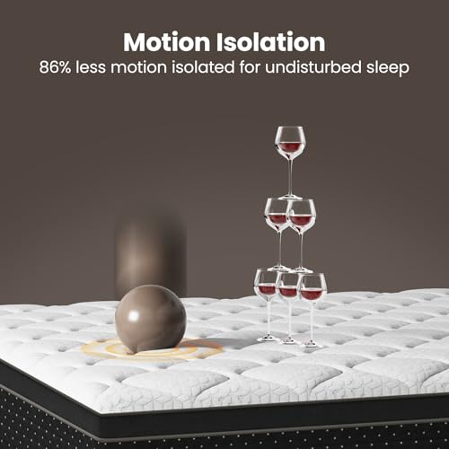 UniPon Firm Full Mattress 14 Inch Deep Sleep Hybrid Mattress with Extra Back & Hip Support, Motion Isolation with Fiberglass-Free, CertiPUR-US Certified, 365-Night Trial UniPon